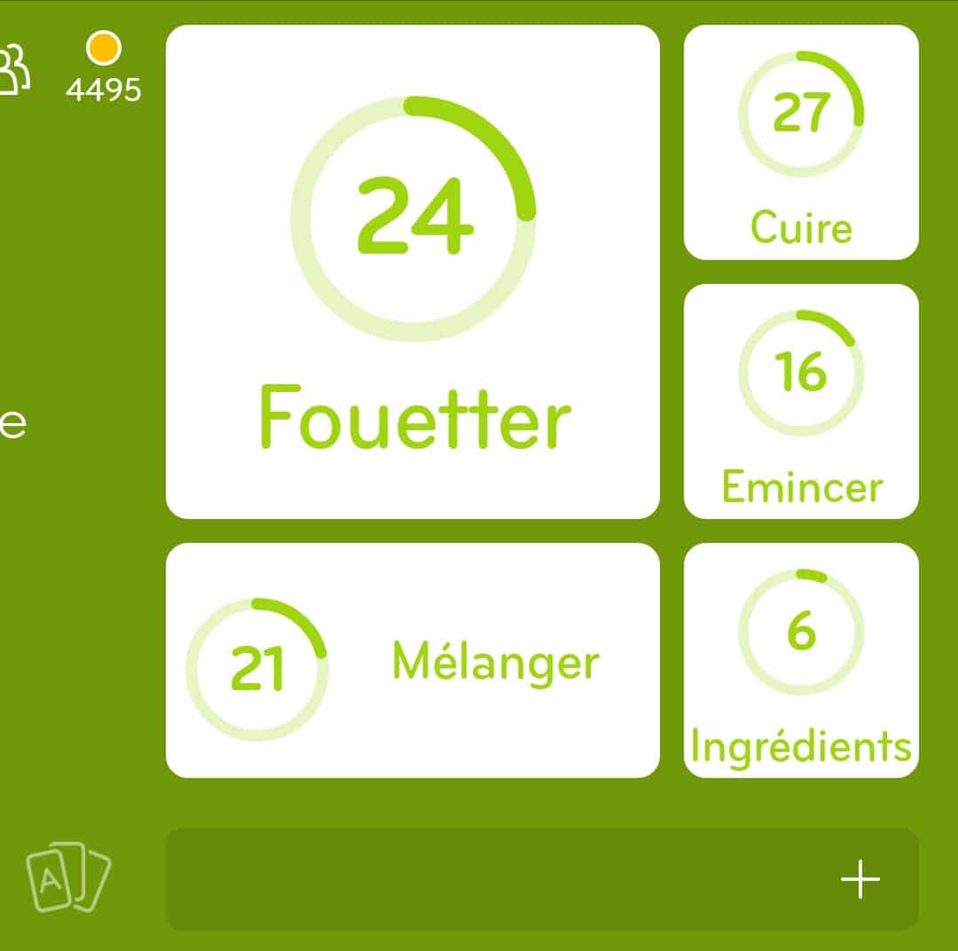 Images des solutions, réponses et aide pour le niveau 70 : Termes culinaires d'une recette du jeu mobile 94%