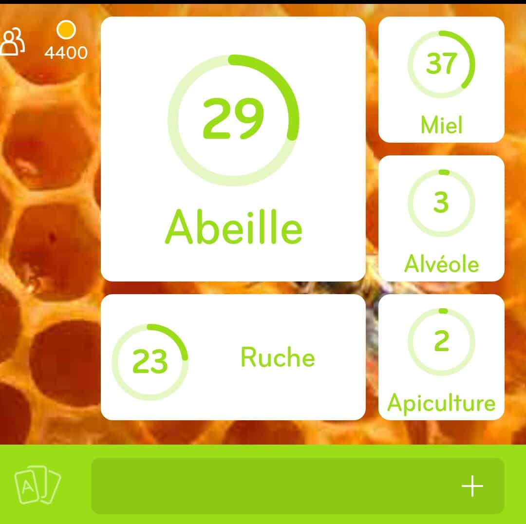 Images des solutions, réponses et aide pour le niveau 68 : Photo abeille du jeu mobile 94%