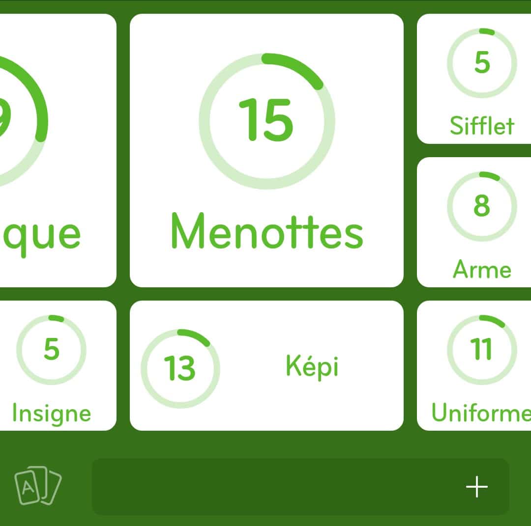 Images des solutions, réponses et aide pour le niveau 20 : Accessoires d'un policier du jeu mobile 94%
