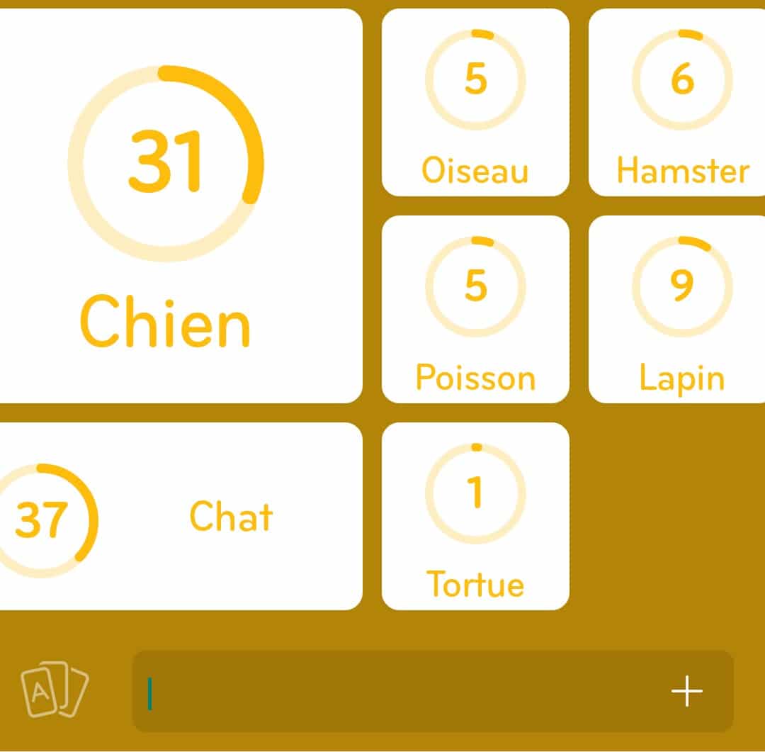 Images des solutions, réponses et aide pour le niveau 73 : Animal domestique du jeu mobile 94%