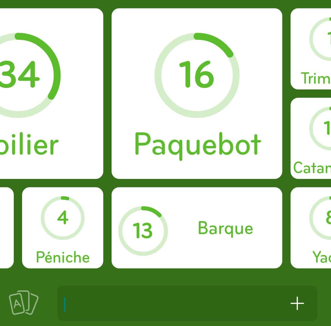 Images des solutions, réponses et aide pour le niveau 63 : Sortes de bateaux du jeu mobile 94%