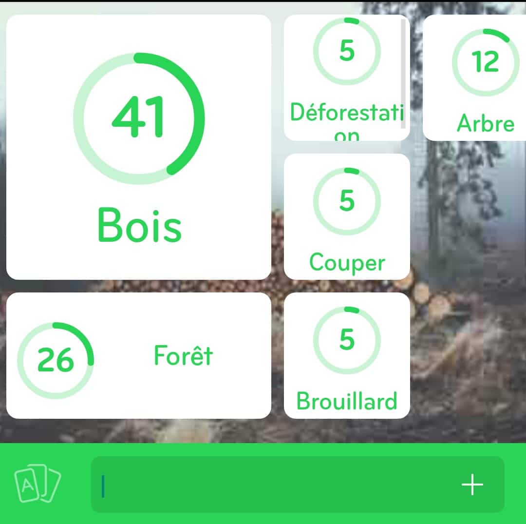 Images des solutions, réponses et aide pour le niveau 13 : Photo de rondins de bois empilés du jeu mobile 94%