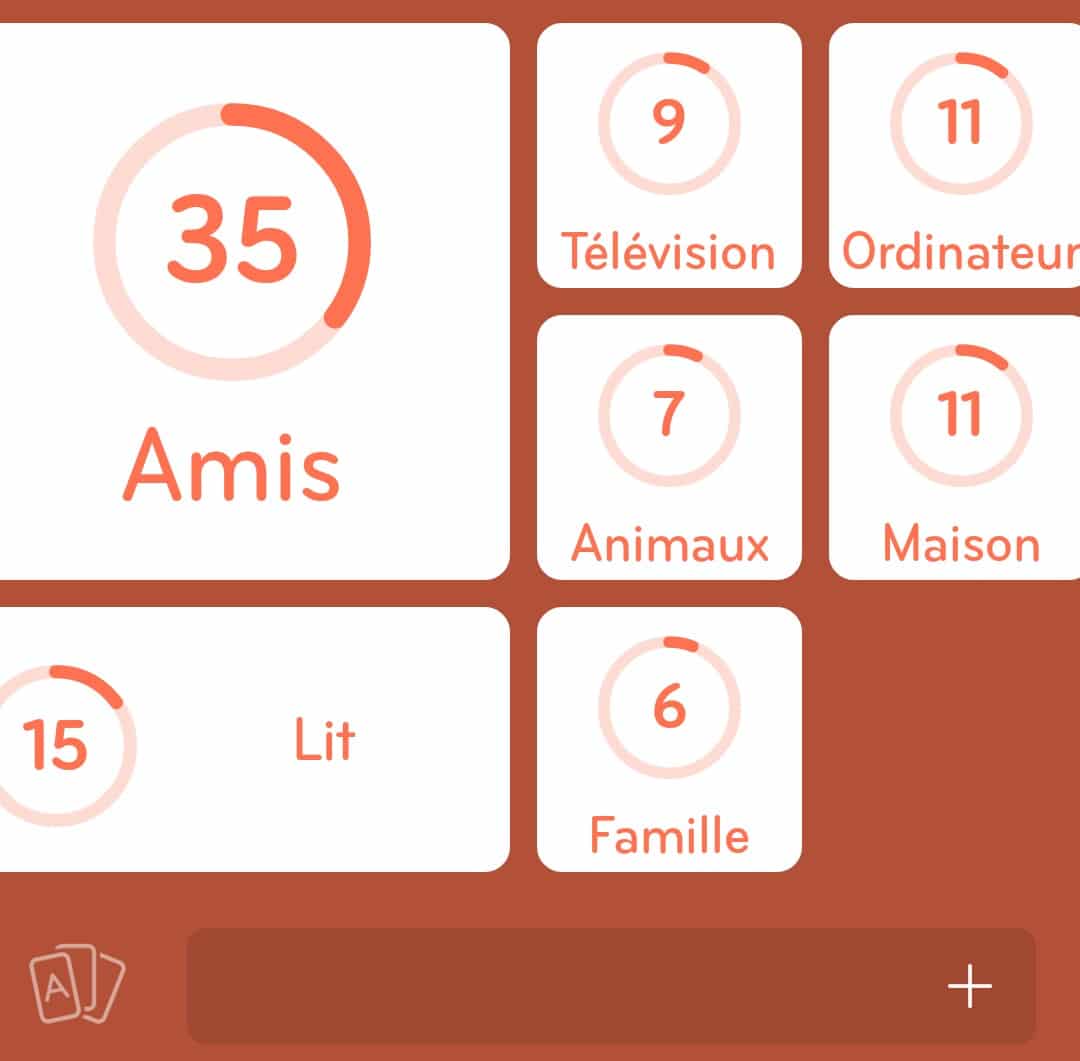 Images des solutions, réponses et aide pour le niveau 35 : Ça me manque quand je suis en vacances du jeu mobile 94%