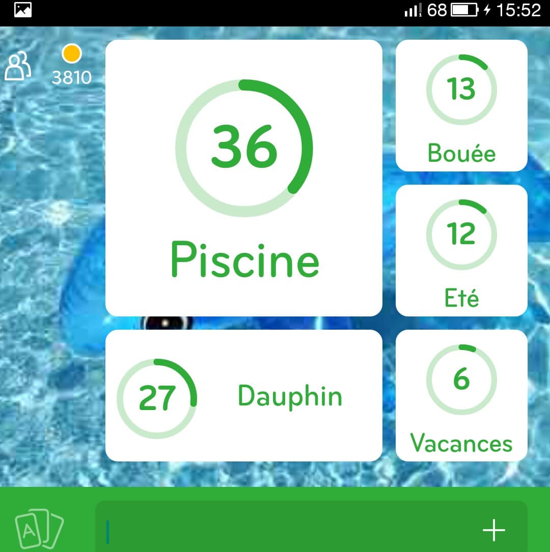Images des solutions, réponses et aide pour le niveau 61 : Photo d'un dauphin gonflable du jeu mobile 94%