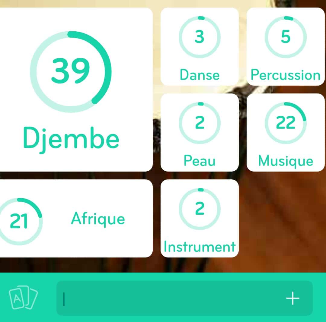 Images des solutions, réponses et aide pour le niveau 53 : Photo d'un djembé du jeu mobile 94%