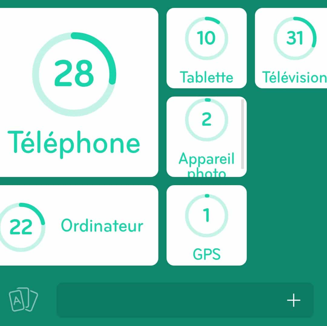 Images des solutions, réponses et aide pour le niveau 8 : Objets qui possèdent un écran du jeu mobile 94%