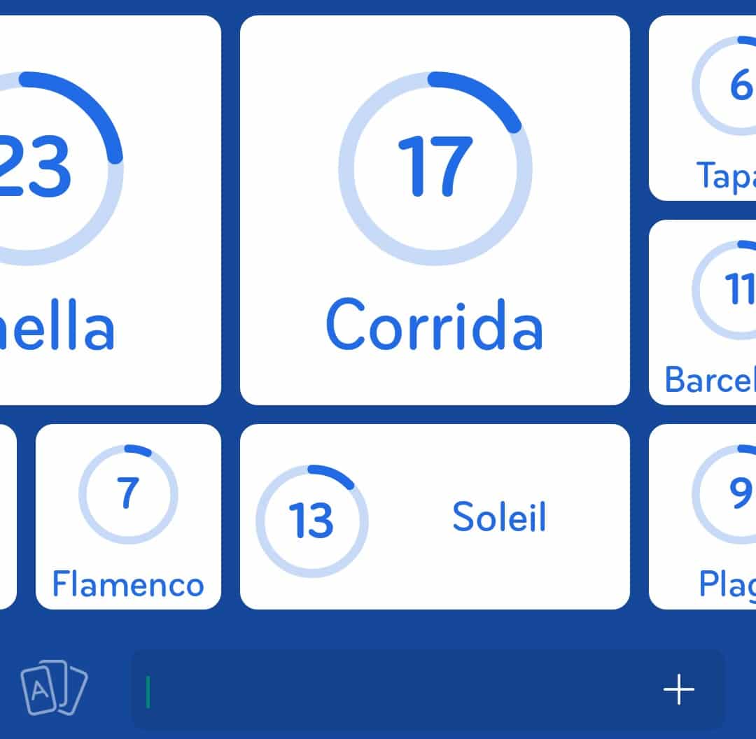 Images des solutions, réponses et aide pour le niveau 44 : Choses associées à l'Espagne du jeu mobile 94%