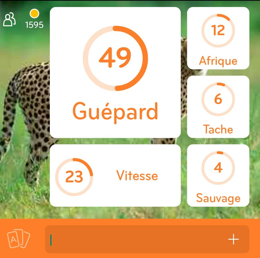 Images des solutions, réponses et aide pour le niveau 30 : Photo d'un guépard  du jeu mobile 94%