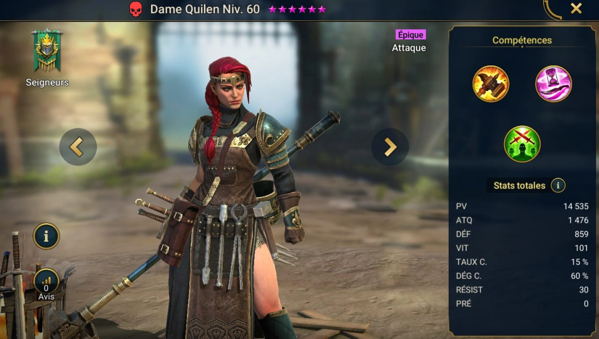 Guide Masteries, Grace and Artifact on Lady Quilen (Lady Quilen) on RSL 