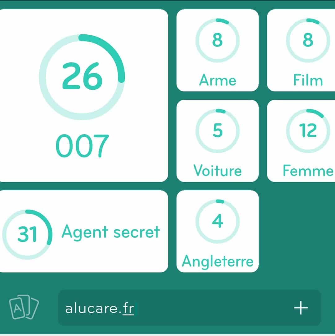 Images des solutions, réponses et aide pour le niveau 7 :  James Bond du jeu mobile 94%
