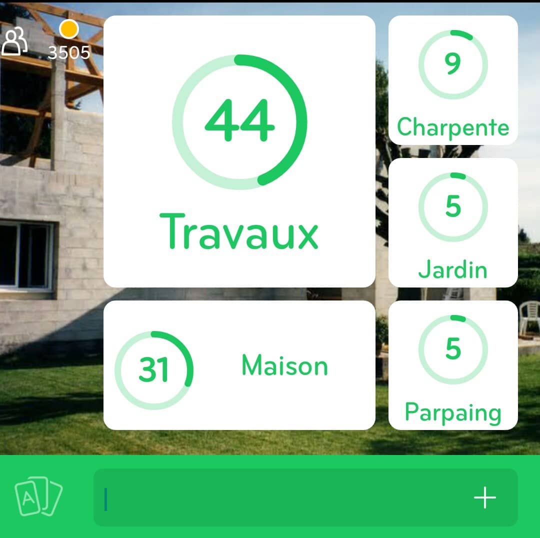 Images des solutions, réponses et aide pour le niveau 57 : Photo d'une maison en construction du jeu mobile 94%