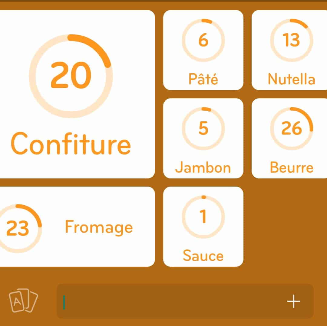 Images des solutions, réponses et aide pour le niveau 29 : Ça se mange avec du pain du jeu mobile 94%