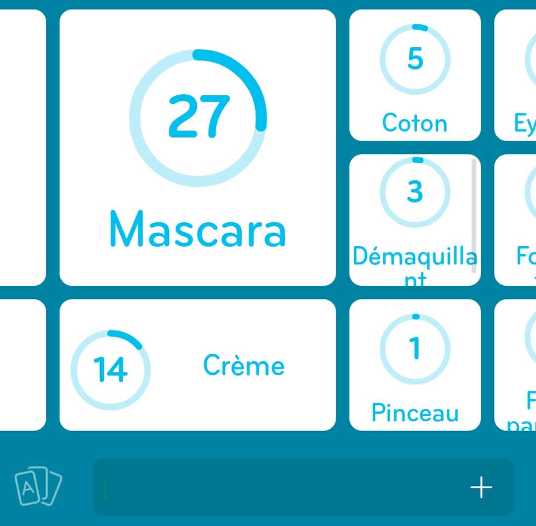 Images des solutions, réponses et aide pour le niveau 48 : Maquillage du jeu mobile 94%