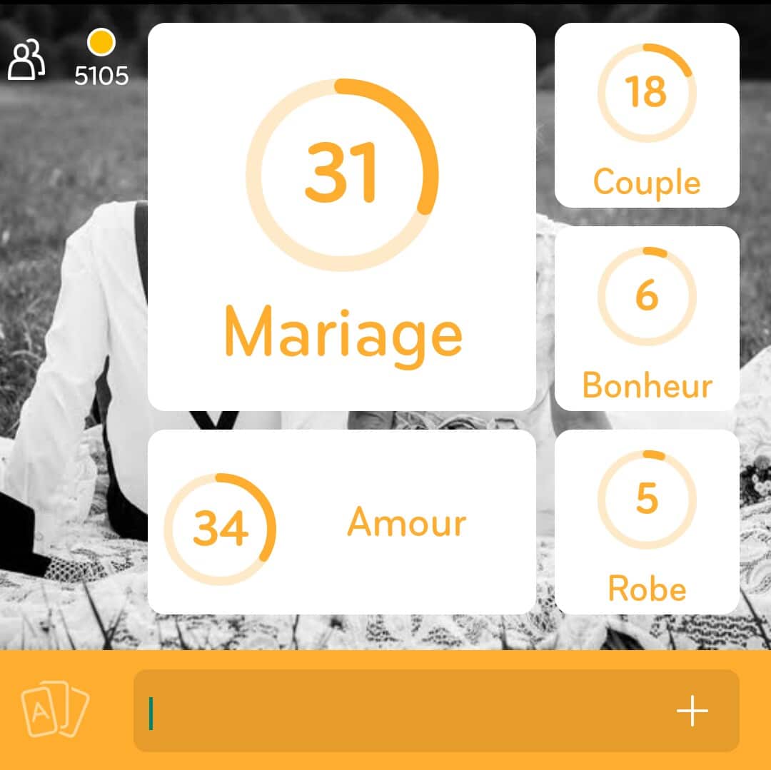 Images des solutions, réponses et aide pour le niveau 73 : Photo d'un couple de mariés du jeu mobile 94%