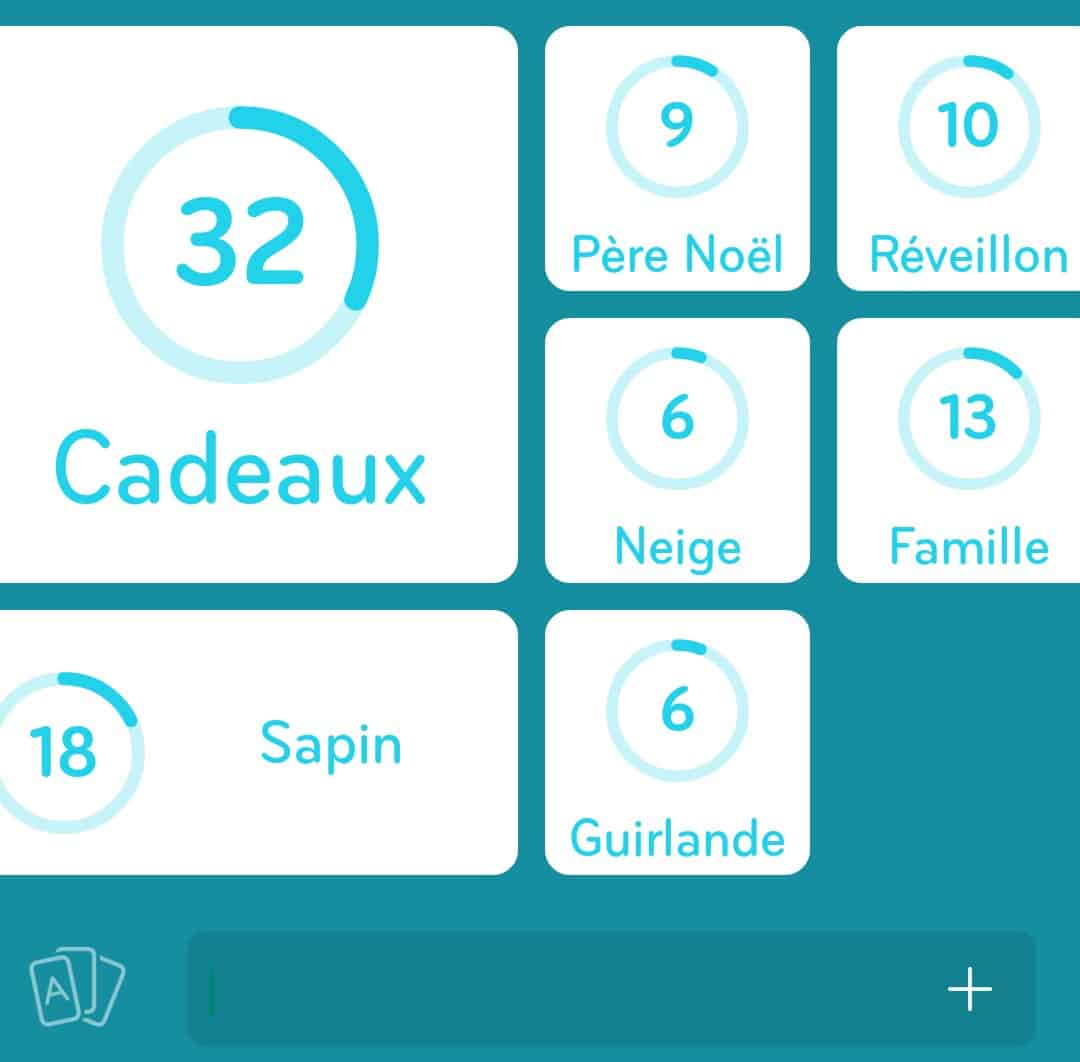Images des solutions, réponses et aide pour le niveau 50 : Noël du jeu mobile 94%