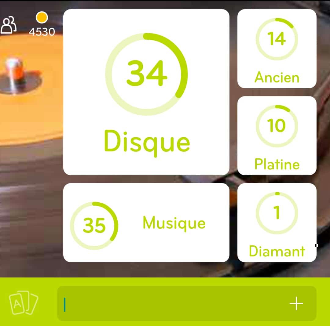 Images des solutions, réponses et aide pour le niveau 70 : Photo platine  du jeu mobile 94%