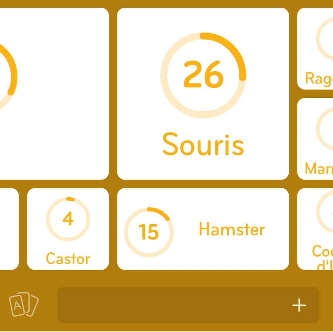 Images des solutions, réponses et aide pour le niveau 73 : Rongeurs du jeu mobile 94%