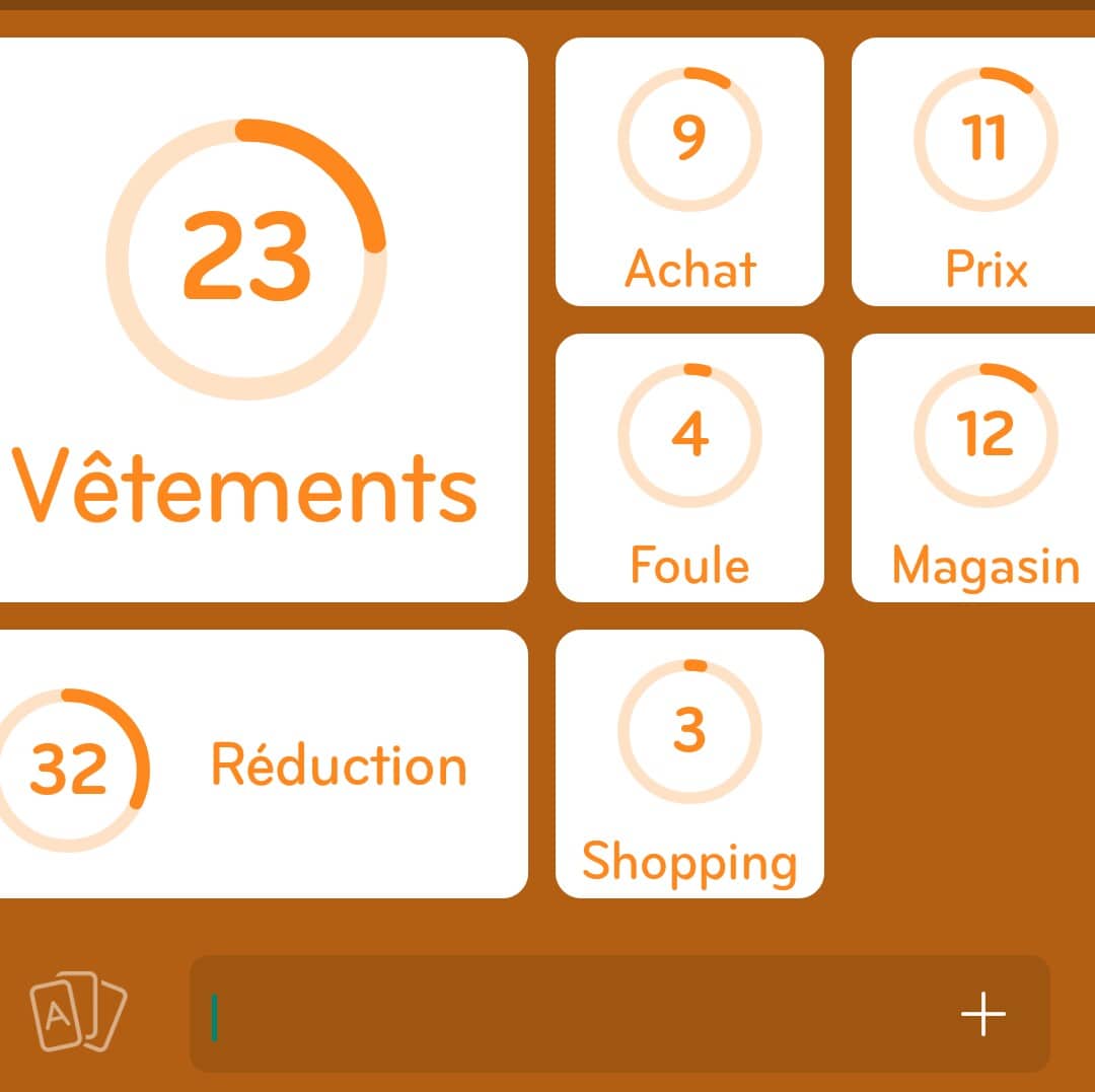 Images des solutions, réponses et aide pour le niveau 77 : Soldes du jeu mobile 94%