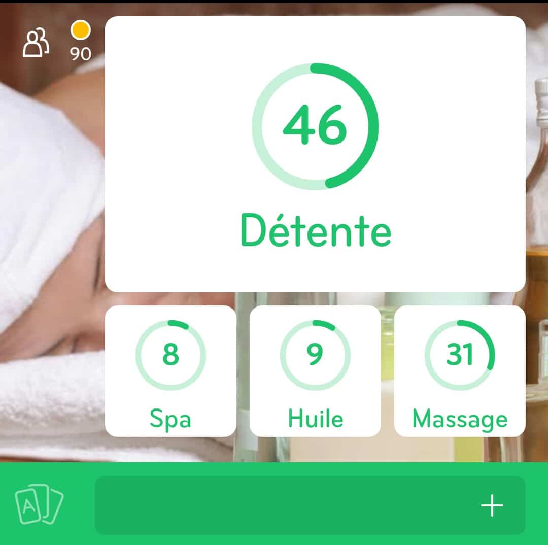 Images des solutions, réponses et aide pour le niveau 10 : Photo Spa du jeu mobile 94%