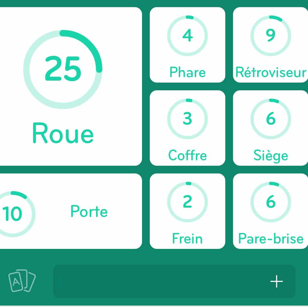 Images des solutions, réponses et aide pour le niveau 9 : Parties d'une voiture  du jeu mobile 94%