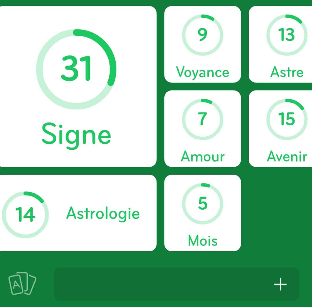 Images des solutions, réponses et aide pour le niveau 150 : Horoscope du jeu mobile 94%