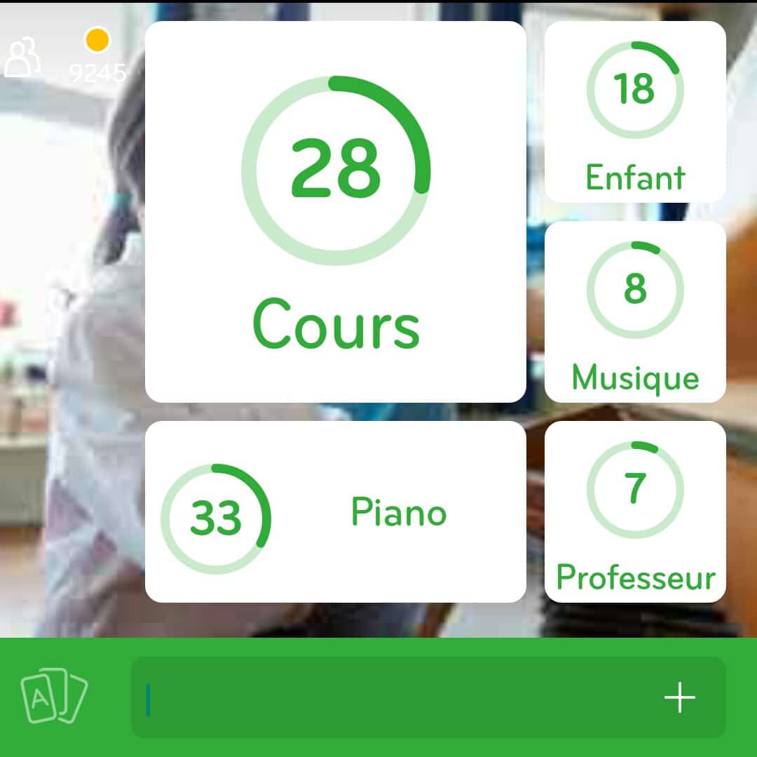 Images des solutions, réponses et aide pour le niveau 153 : Photo d'une leçon de piano du jeu mobile 94%