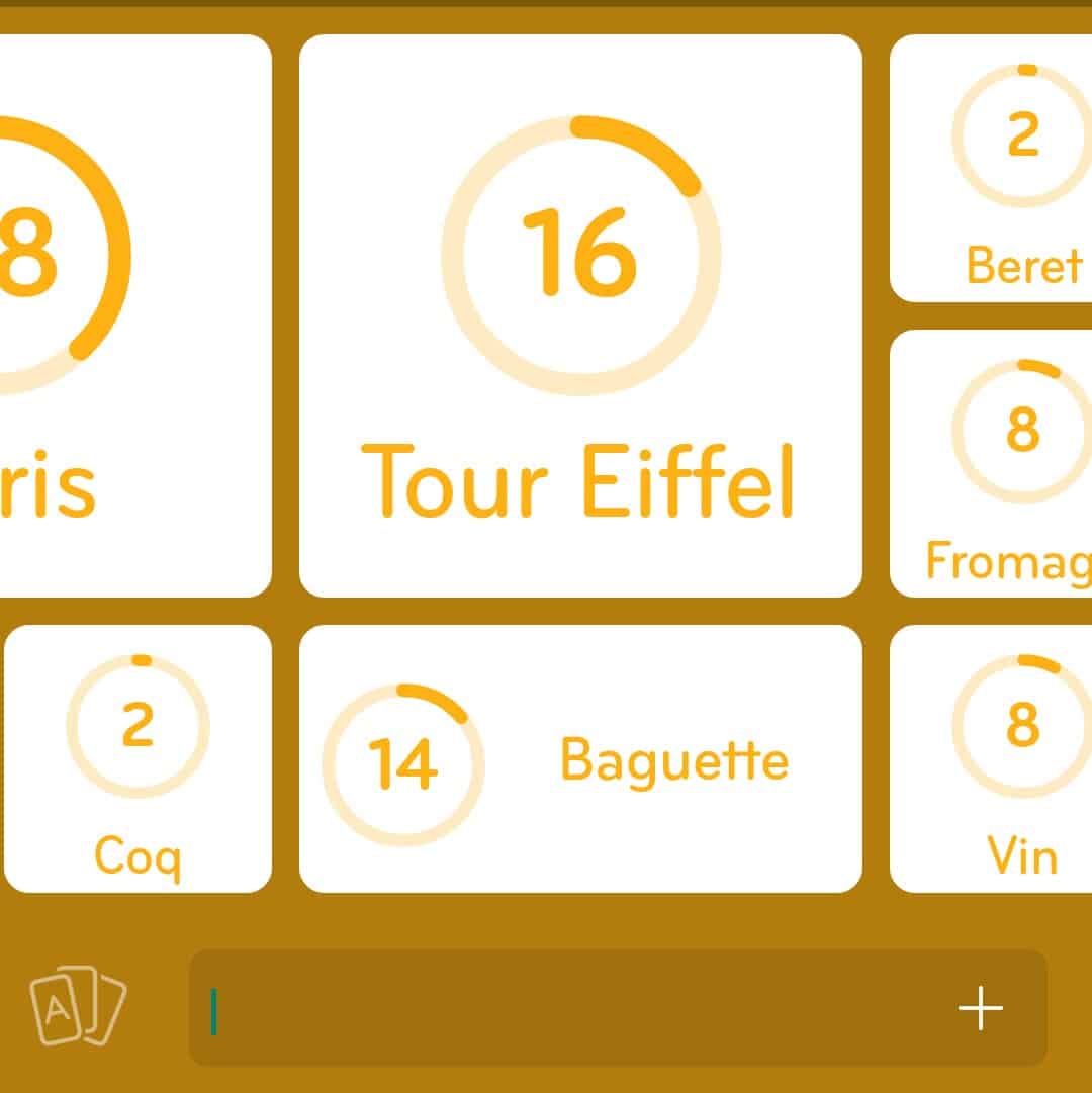 Images des solutions, réponses et aide pour le niveau 166 : France du jeu mobile 94%