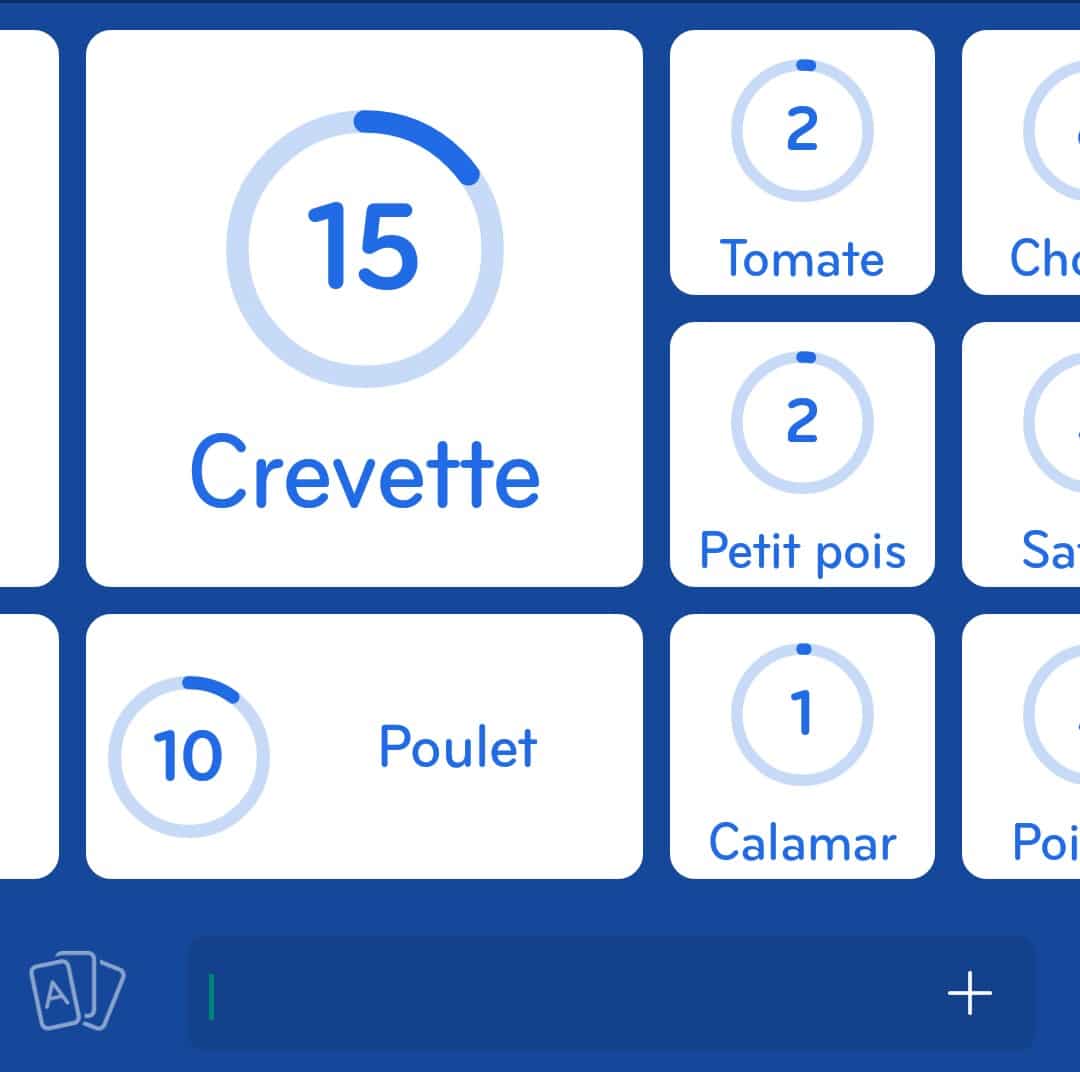 Images des solutions, réponses et aide pour le niveau 183 : Ingrédients d’une paella du jeu mobile 94%