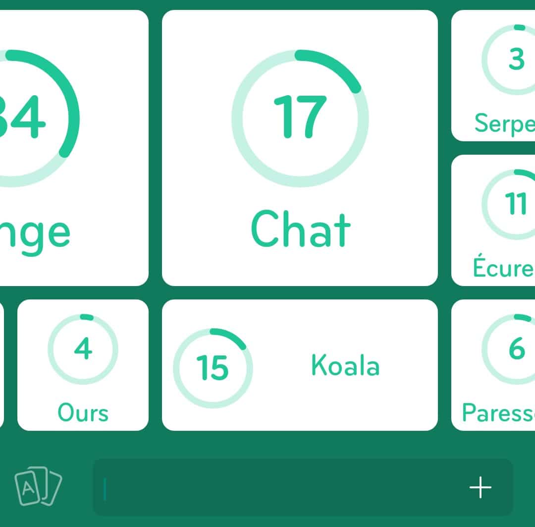 Images des solutions, réponses et aide pour le niveau 193 : Un animal qui grimpe aux arbres du jeu mobile 94%