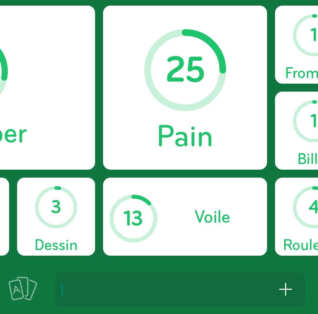 Images des solutions, réponses et aide pour le niveau 195 : Planche à ... du jeu mobile 94%