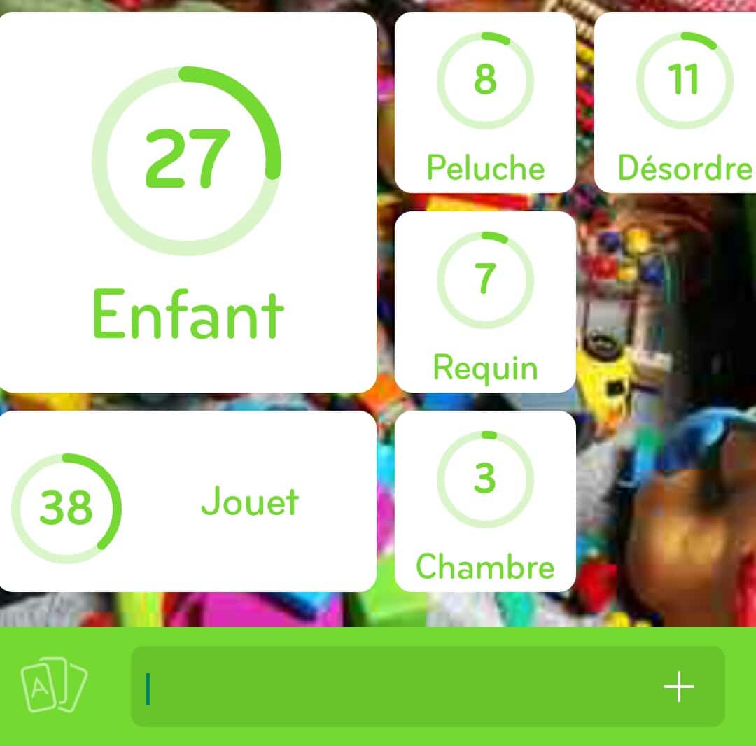 Images des solutions, réponses et aide pour le niveau 203 : Photo de plein de jouets du jeu mobile 94%