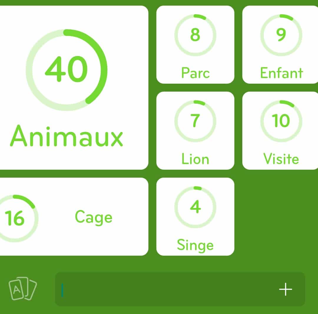 Images des solutions, réponses et aide pour le niveau 205 : Zoo du jeu mobile 94%