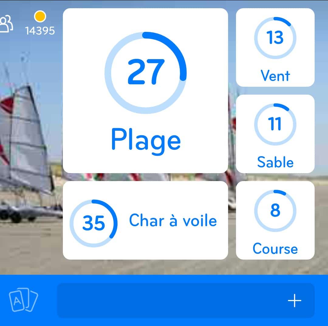 Images des solutions, réponses et aide pour le niveau 229 : Photo de chars à voile du jeu mobile 94%