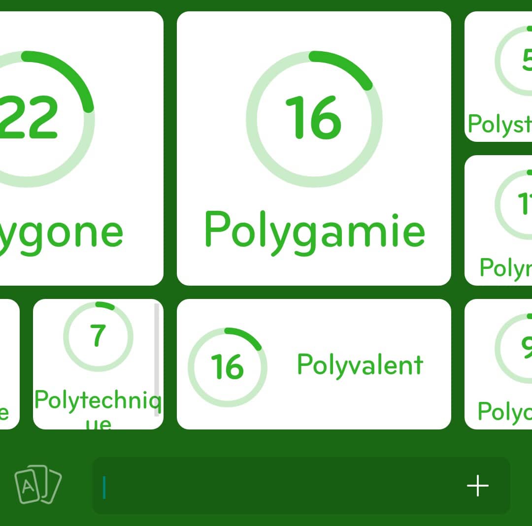 Images des solutions, réponses et aide pour le niveau 248 : Mots qui commencent par poly du jeu mobile 94%
