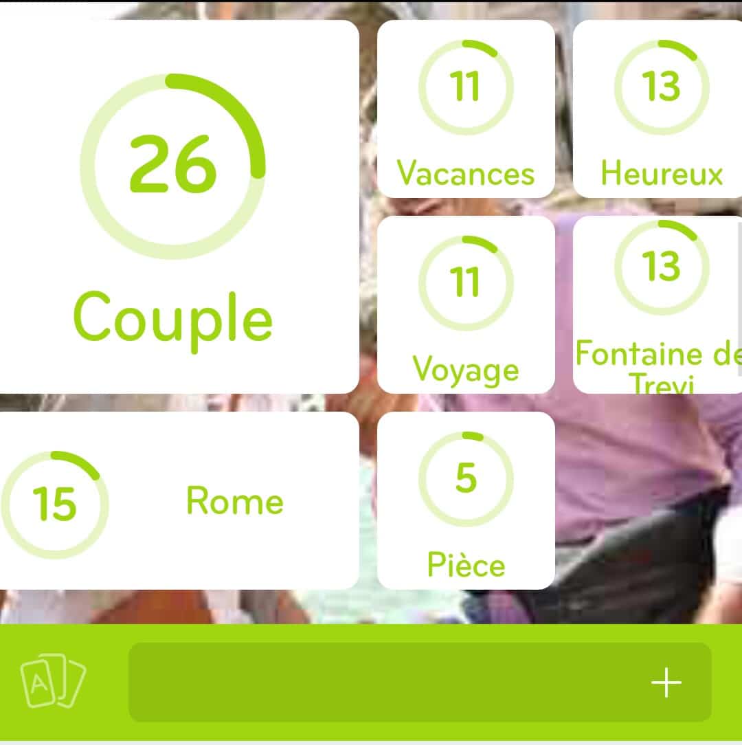 Images des solutions, réponses et aide pour le niveau 253 : Photo d'un couple heureux du jeu mobile 94%