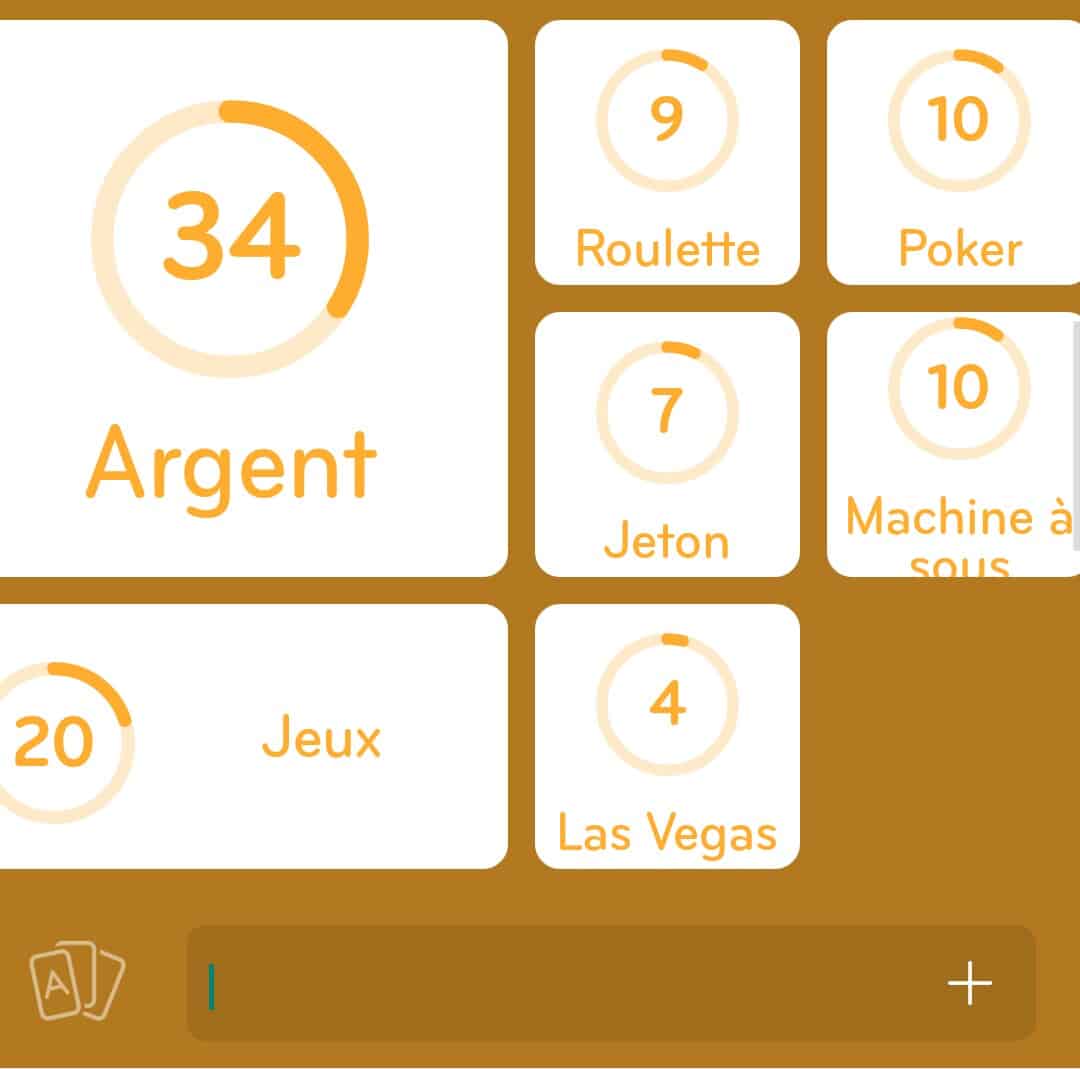 Images des solutions, réponses et aide pour le niveau 258 : Casino du jeu mobile 94%
