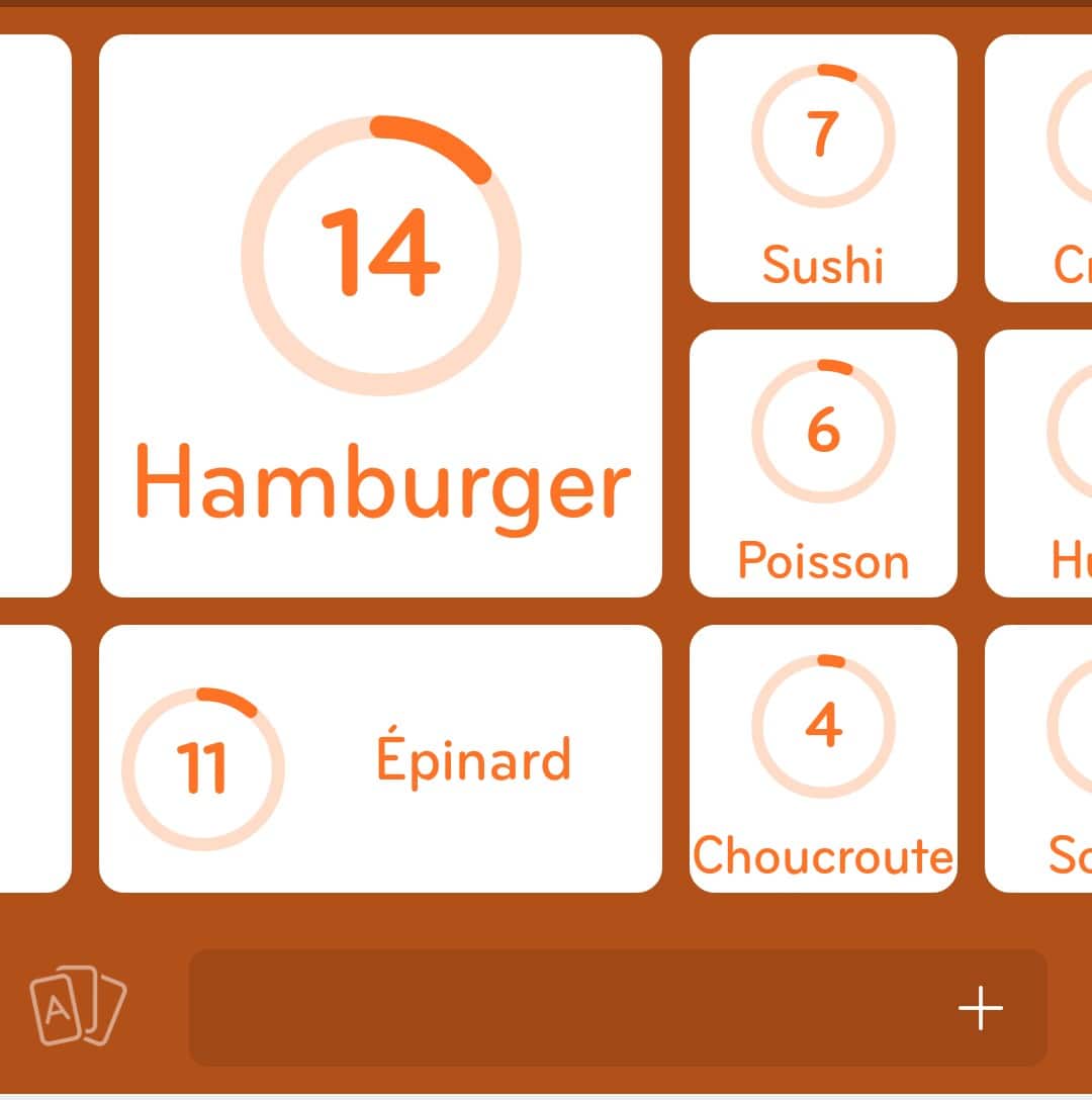 Images des solutions, réponses et aide pour le niveau 262 : Plat difficile à manger du jeu mobile 94%