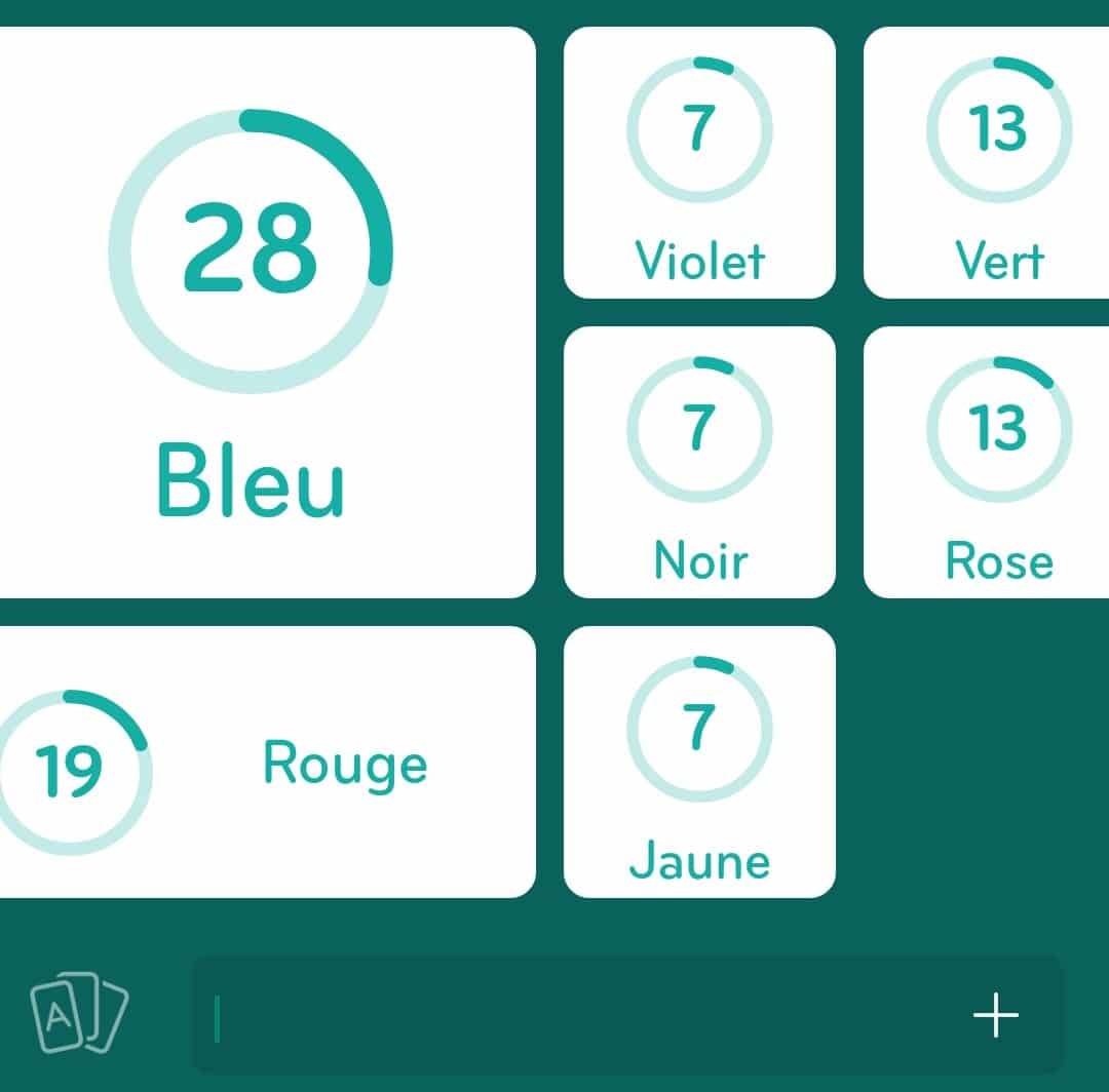 Images des solutions, réponses et aide pour le niveau 283 : Couleur préférée du jeu mobile 94%