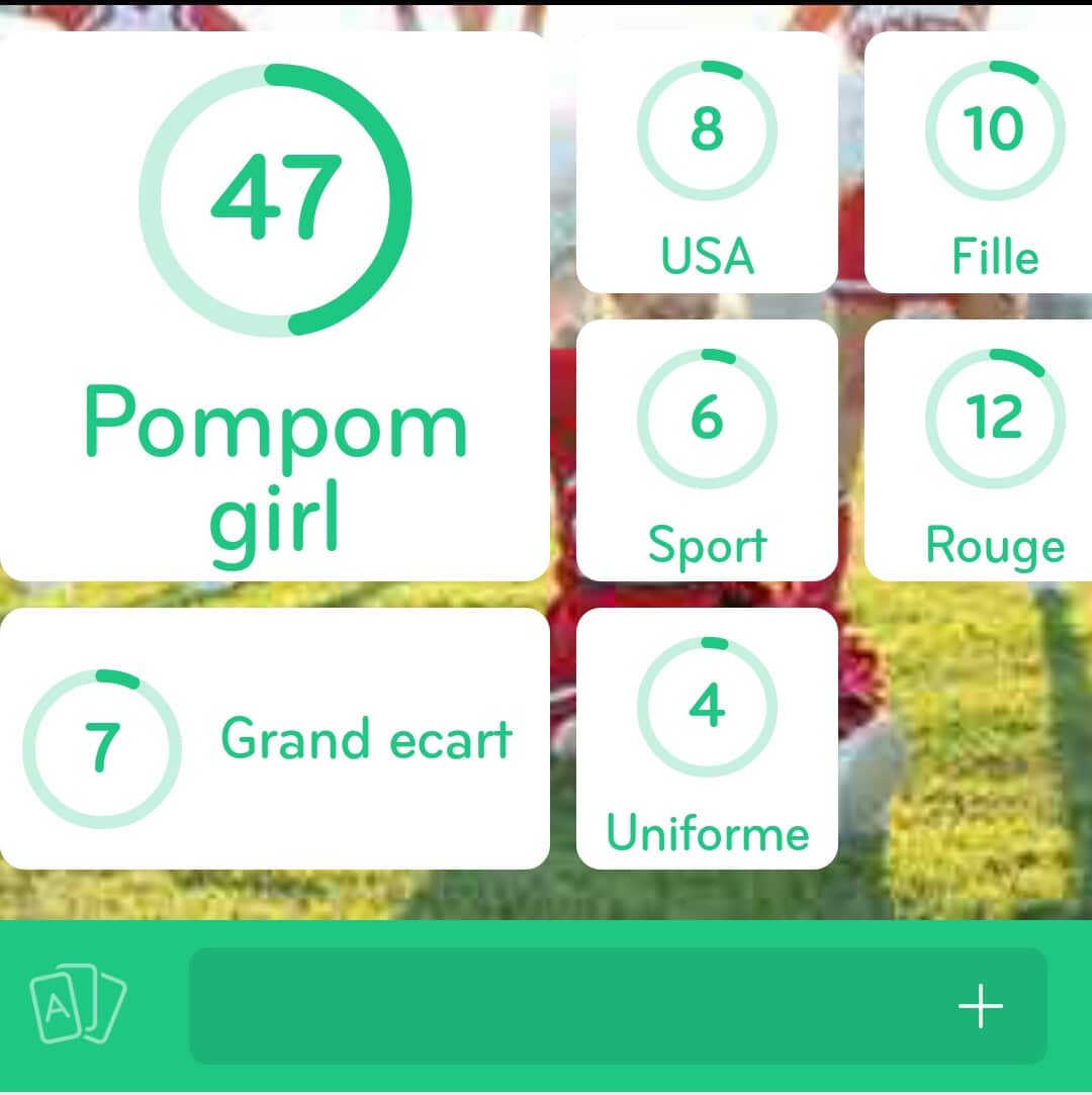 Images des solutions, réponses et aide pour le niveau 285 : Photo de Pompom Girls du jeu mobile 94%