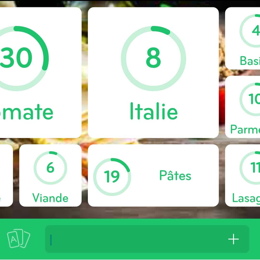 Images des solutions, réponses et aide pour le niveau 286 : Photo de Lasagnes du jeu mobile 94%