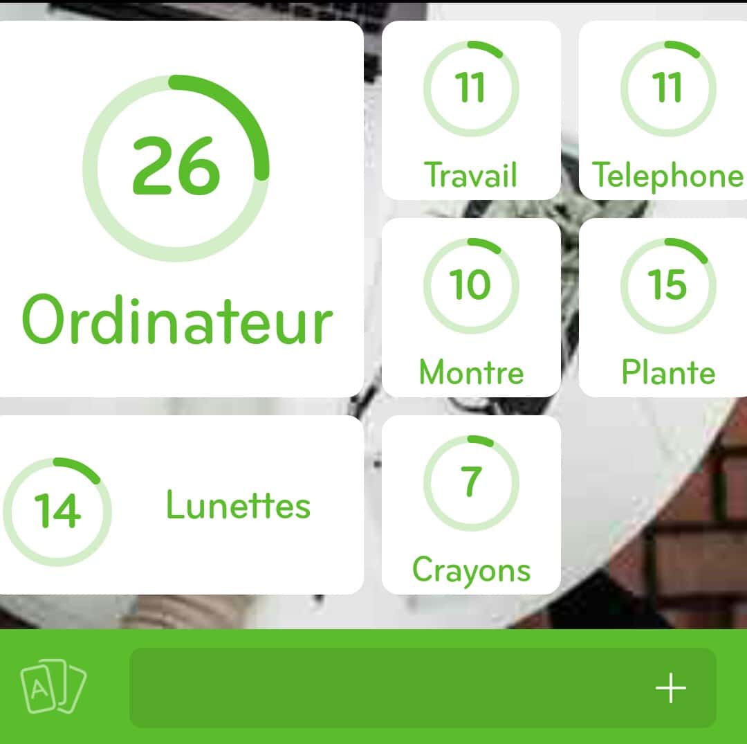Images des solutions, réponses et aide pour le niveau 294 : Photo d'un ordinateur portable et d'une plante du jeu mobile 94%