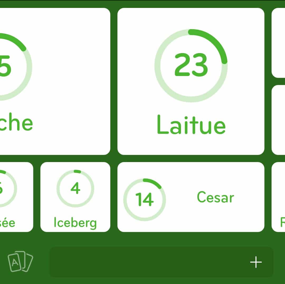 Images des solutions, réponses et aide pour le niveau 295 : Types de salade du jeu mobile 94%
