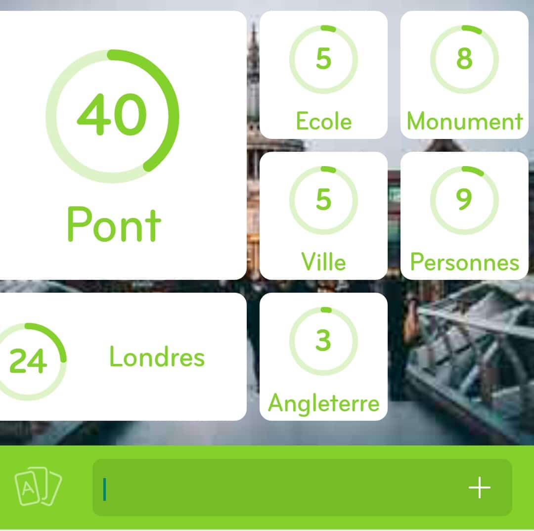 Images des solutions, réponses et aide pour le niveau 296 : Photo d'un pont à Londres du jeu mobile 94%