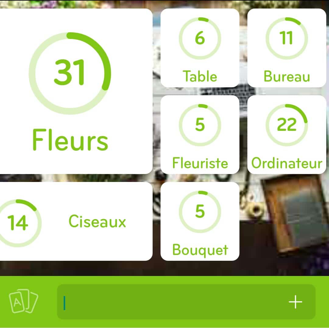 Images des solutions, réponses et aide pour le niveau 297 : Photo de Fleurs et d'un ordinateur du jeu mobile 94%