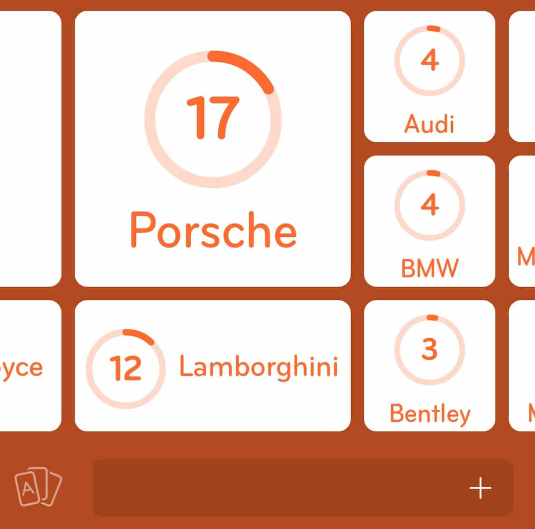 Images des solutions, réponses et aide pour le niveau 310 : Marque de voitures de luxe	 du jeu mobile 94%