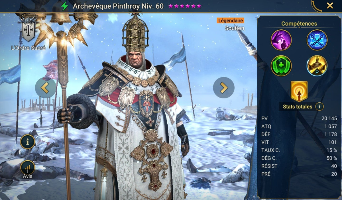Masteries, Grace and Artifact guide on Archbishop Pinthroy (Archbishop Pinthroy) on RSL 