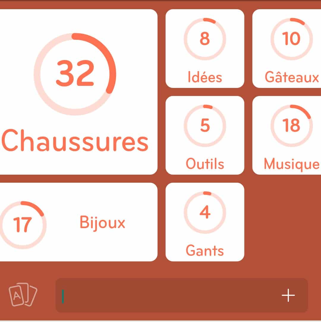 Images des solutions, réponses et aide pour le niveau 84 : Une boîte à …  du jeu mobile 94%