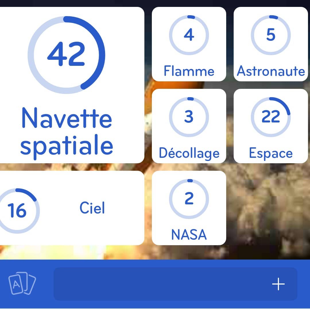 Images des solutions, réponses et aide pour le niveau 88 : Photo d'une fusée du jeu mobile 94%