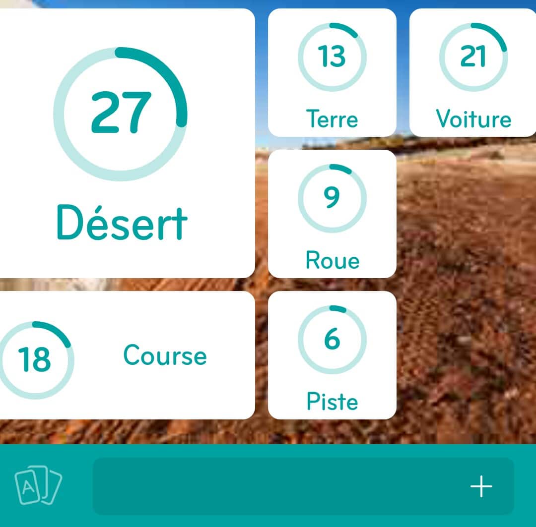 Images des solutions, réponses et aide pour le niveau 96 : Photo d'une voiture dans le désert du jeu mobile 94%