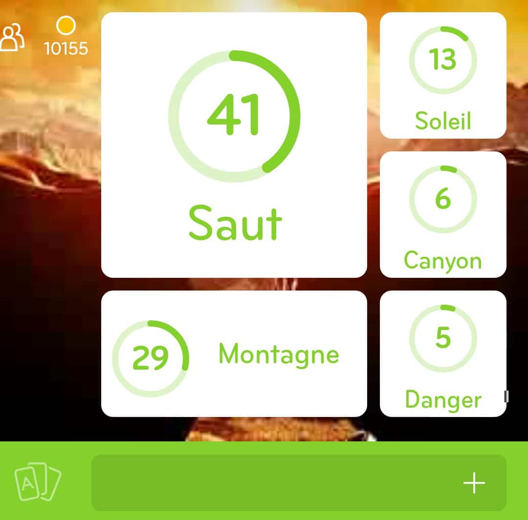 Images des solutions, réponses et aide pour le niveau 164 : Photo d'une personne sautant entre deux falaises du jeu mobile 94%